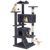 MCQ 54IN Indoor Cat Tree Tower Multi-Level with Sisal Scratching Post Round Platform Condo with Climbing Ladder Toys For Home