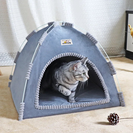 Foldable Cat House Pet Tent Four Seasons Universal Cat and Dog Pet Nest Summer Cool Mat Outdoor Portable Foldable Breathable - Play Paws Toys