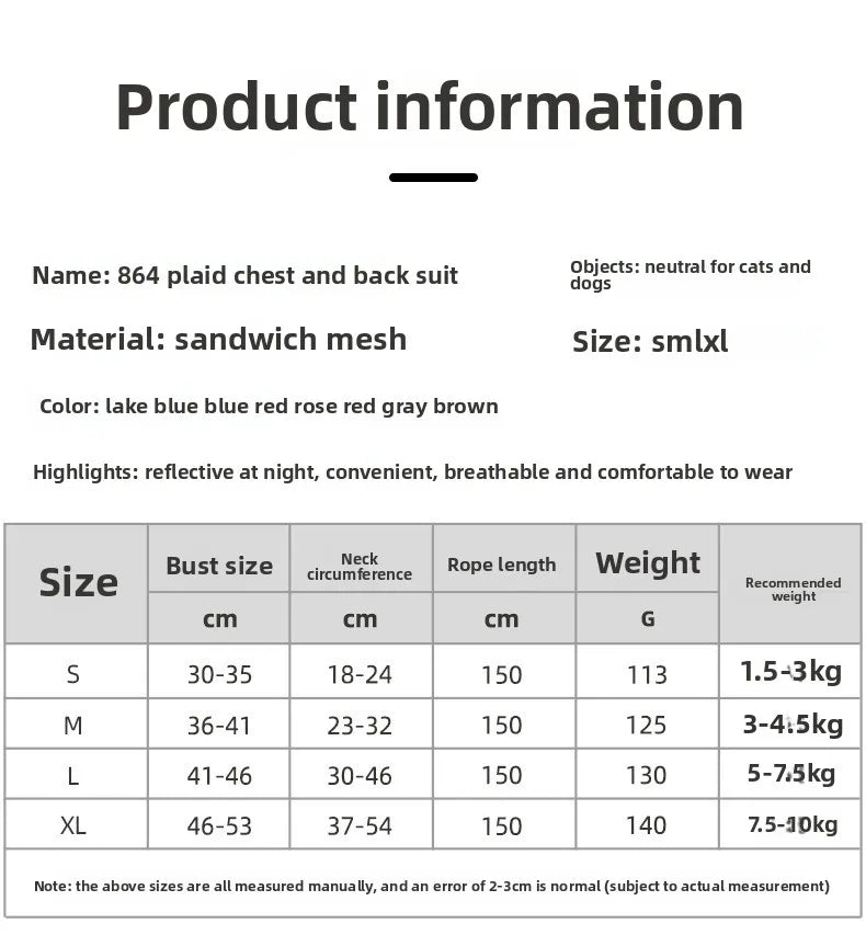 Fashion Reflective Cat Harness and Leash Sets Breathable Mesh Pet Harnesses for Small Dogs Cats Kitten Accessories Collier Chat