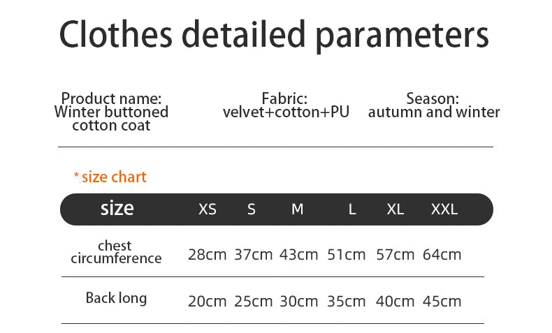 Luxury Winter Dog Coat Vest Warm Cotton Pet Jacket Coat Thickened Designer Dog Clothes with D-ring  Ropa Para Perro