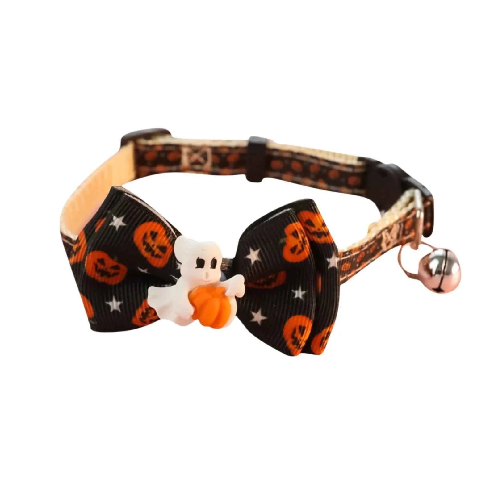 Happy Halloween Cat Collar With Bell Bowknot Puppy Kitten Necklace Adjustable Safety Buckle Strap Chihuahua Bow Tie Pet Supplies