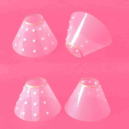 Transparent Cat Recovery Collar Adjustable Anti-licking Cat Elizabethan Collar Anti-bite Plastic Dog Neck Cone For Dog Cats