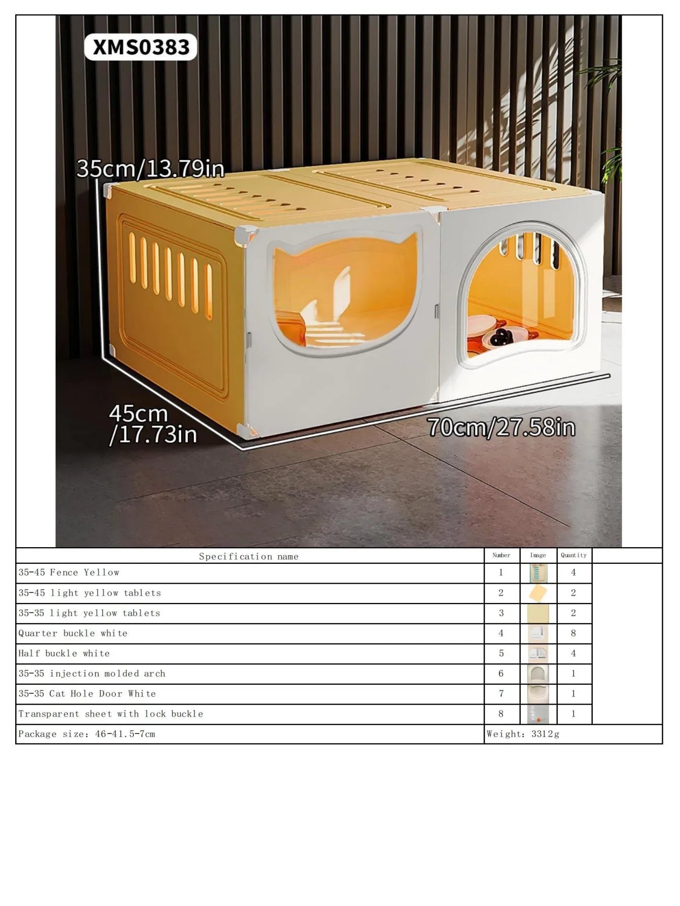 Cat House, Cat Cage, Universal Cat Nest, Cat Toilet All-In-One, Indoor and Outdoor, Suitable for Cats and Dogs, Space-Saving Pet Cage - Play Paws Toys
