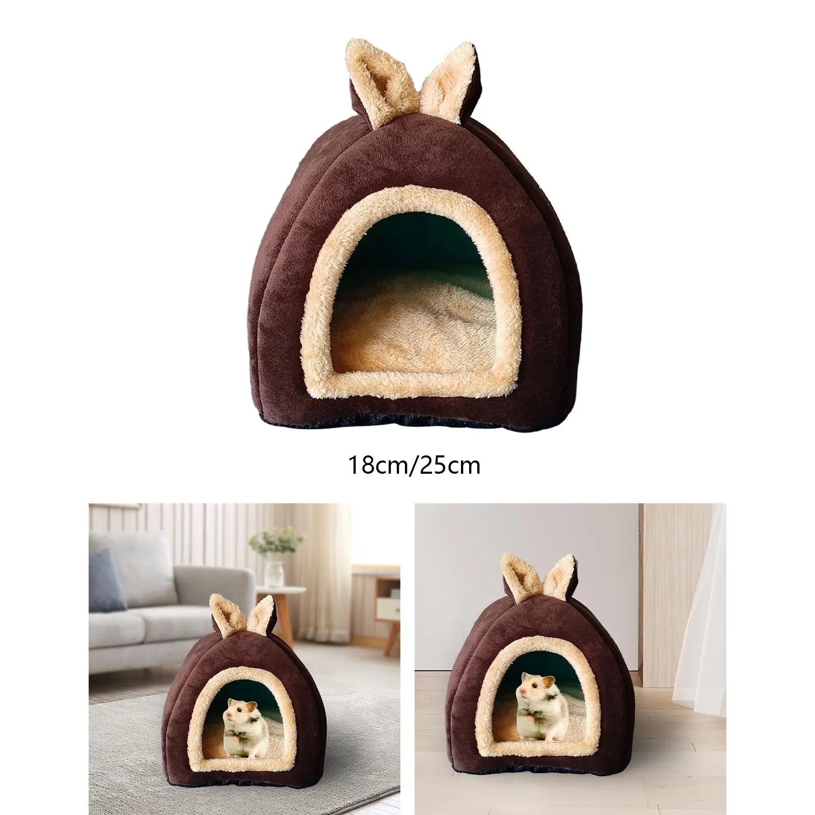 Small Animal Pet House Bed Bedding Cuddle Winter Nest Rabbit Cage Nest for - Play Paws Toys