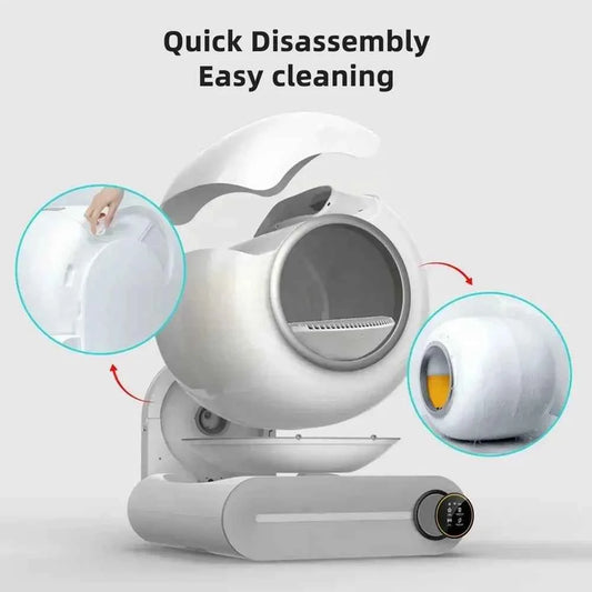 Tonepie 65L Automatic Smart Cat Litter Box Self Cleaning Fully Enclosed Cat Litter Box Pet Toilet Litter Tray English versions