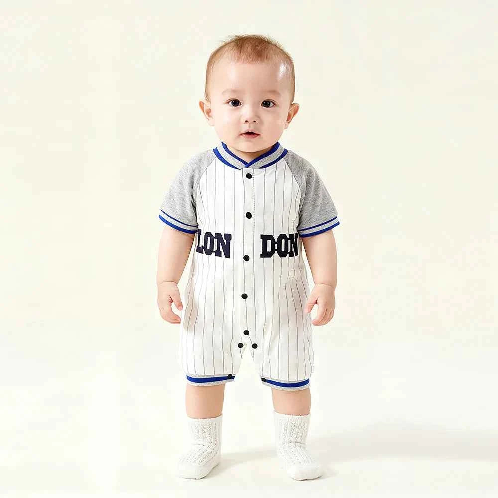 Baby jumpsuit summer thin baby robe short-sleeved cotton romper newborn baby clothes