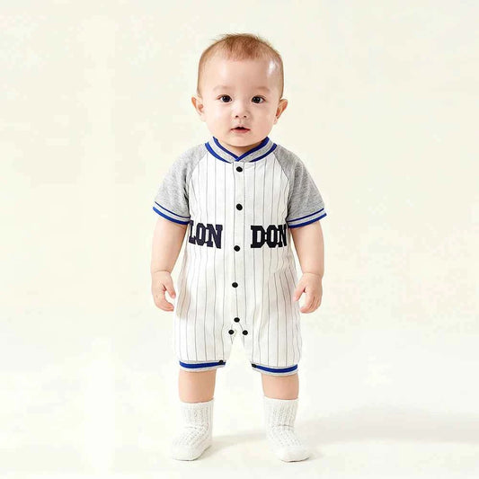 Baby jumpsuit summer thin baby robe short-sleeved cotton romper newborn baby clothes