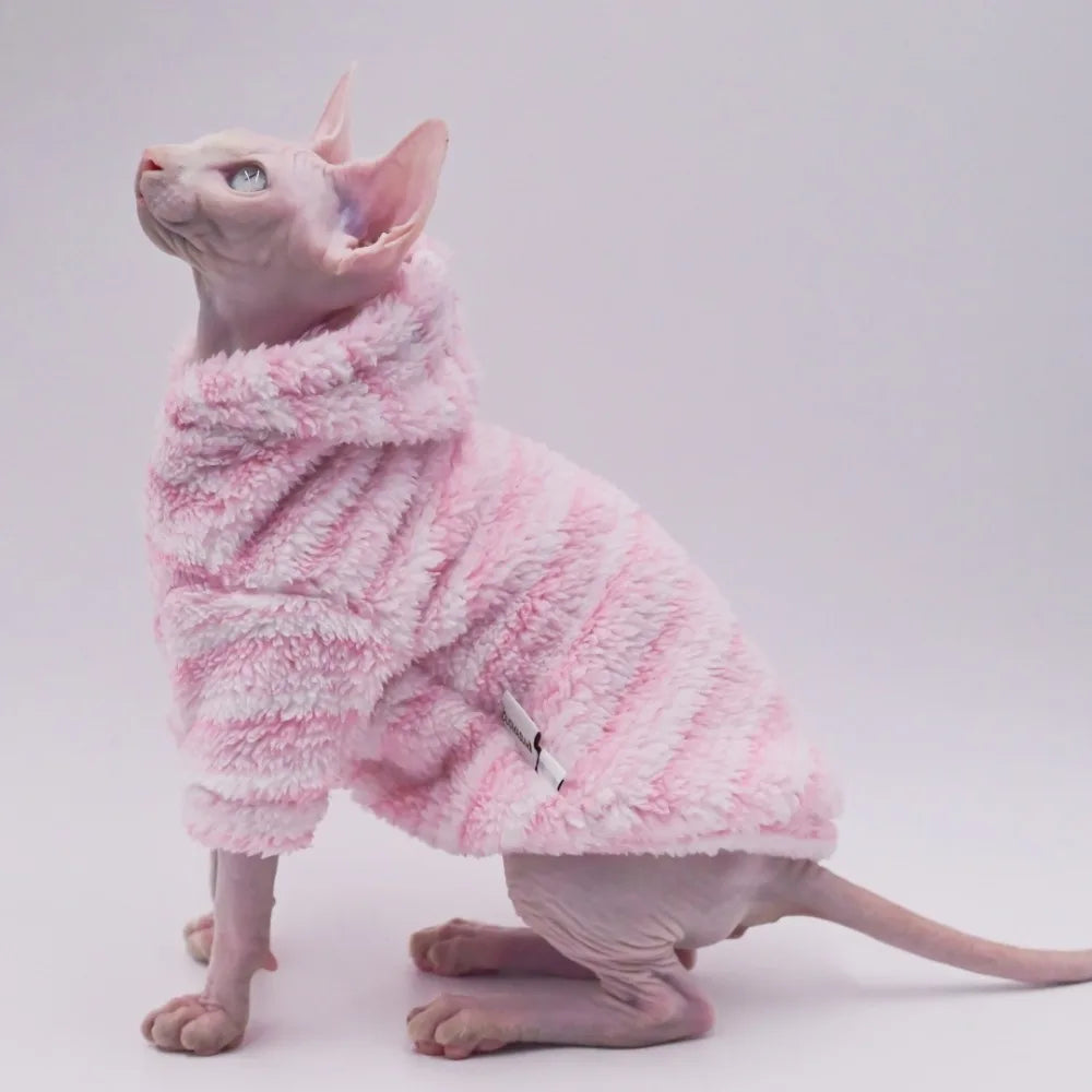DUOMASUMI Soft Double-sided FluffY Winter Jacket Warmth Coat for cat Thickening Sphinx Sphynx Cat Clothes  Hairless Cat Outfits - Play Paws Toys