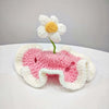 Cat Hat, Cute Flower Crochet Cat Hat Knitted Costume Headwear for Kitten Dog Puppy Pet Small Knit Cap Clothes Decoration