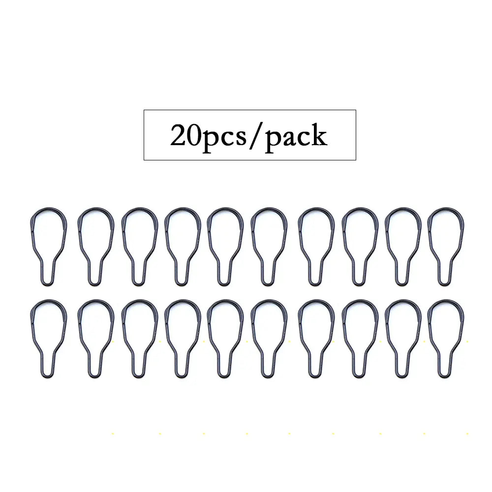 20pcs Carp Fishing Accessories PVA Bag Link Clips Method Feeder Hair Rig Bait Boilie Connector Quick Change Swivels Fish Tackle