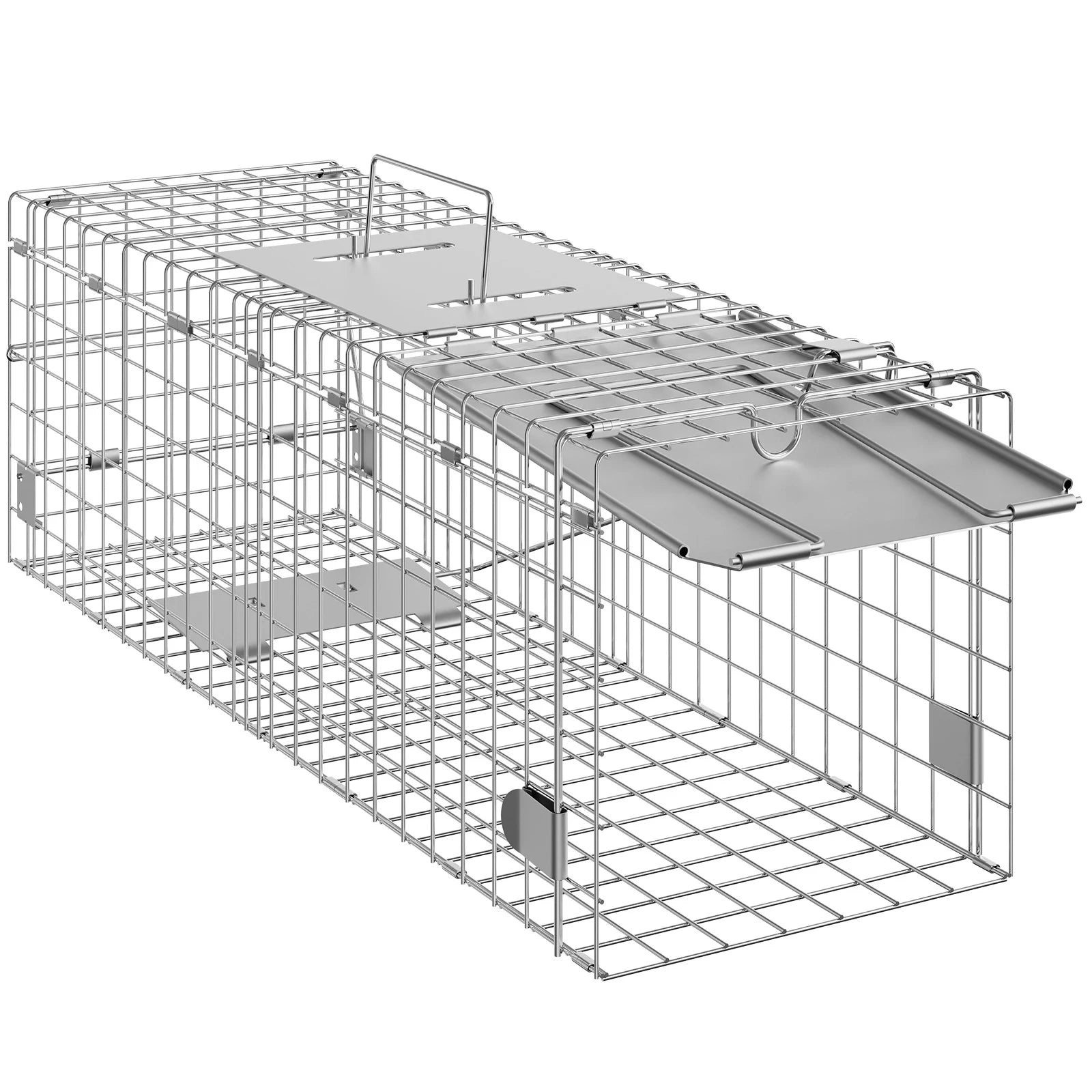 SucceBuy Live Animal Cage Trap Humane Cat Rodent Control Folding with Handle for Stray Cat Rabbits Squirrels Raccoons Groundhogs - Play Paws Toys