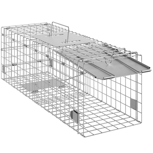 SucceBuy Live Animal Cage Trap Humane Cat Rodent Control Folding with Handle for Stray Cat Rabbits Squirrels Raccoons Groundhogs - Play Paws Toys