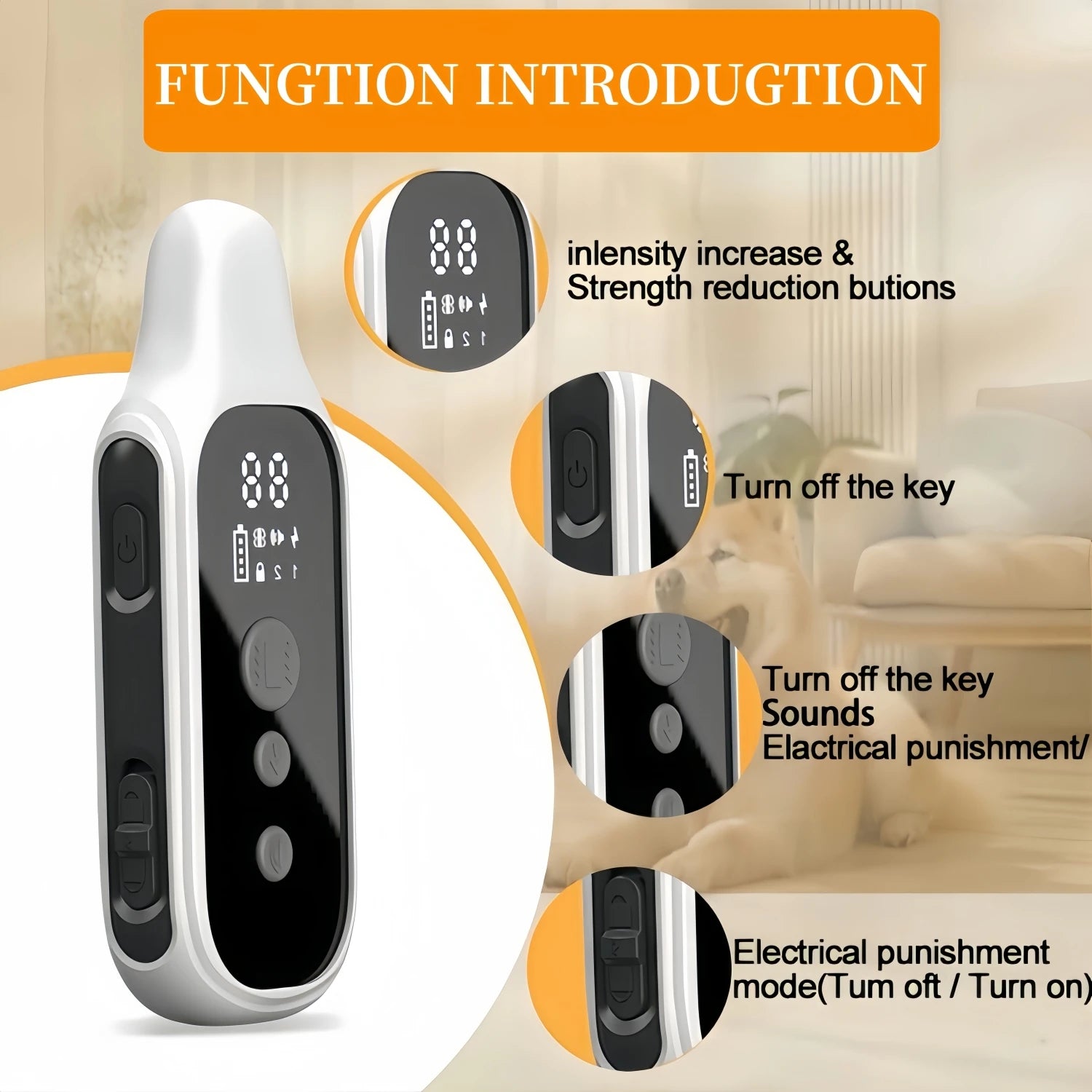 3300Ft Electric Dog Training Collar Detachable Bark Rechargeable Anti Barking Shock Vibration Collar Remote control + automatic