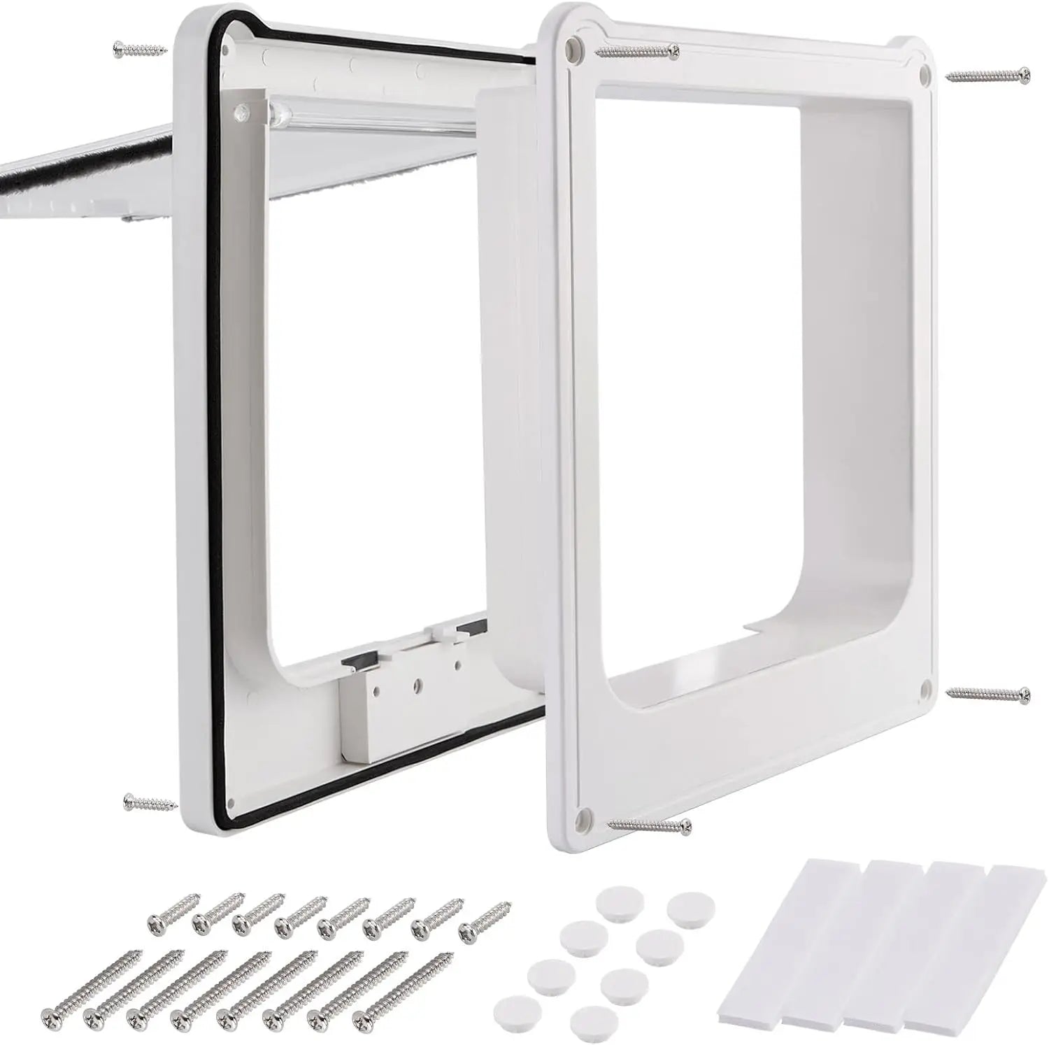 Interior Cat Door 4 Way Rotary Lock Magnetic Closure Indoor Pet Door for Up to 20lbs Cats and Doggie Weatherproof Large Cat Door