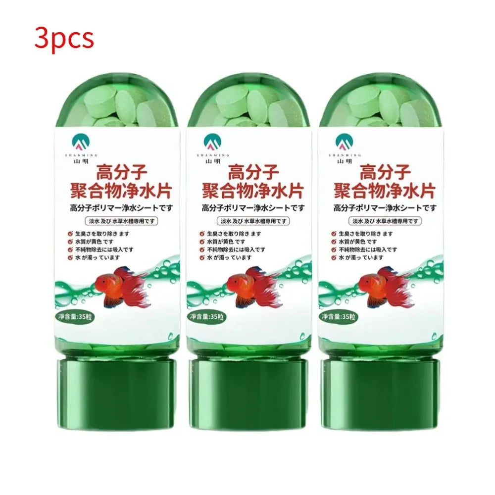 Water Purification Tablets Fish Bowl Water Cleaning Odor Remover Effective Algae Repellent Agent Safe Environment for Your Fish