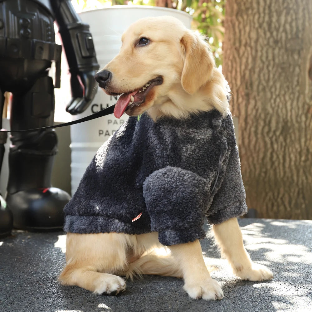 HOOPET 3XL-7XL Winter Thick Big Dog Clothes Lambs Wool Jacket for Medium Large Dogs Windproof Coat Pet Accessories