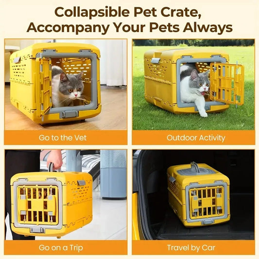 Portable Pp Material Outdoor Pet Cage, Foldable Durable PetTravel Carriers Dog Cage Large Cat Carrier Hard - Play Paws Toys