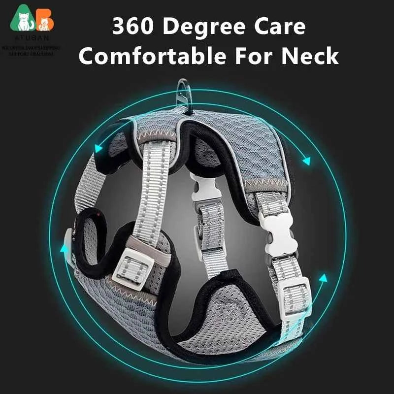 ATUBAN Cat Harness and Leash for Walking, Small Cat Harness Escape Proof Cat Harness Large, Adjustable Cat Harness Reflective