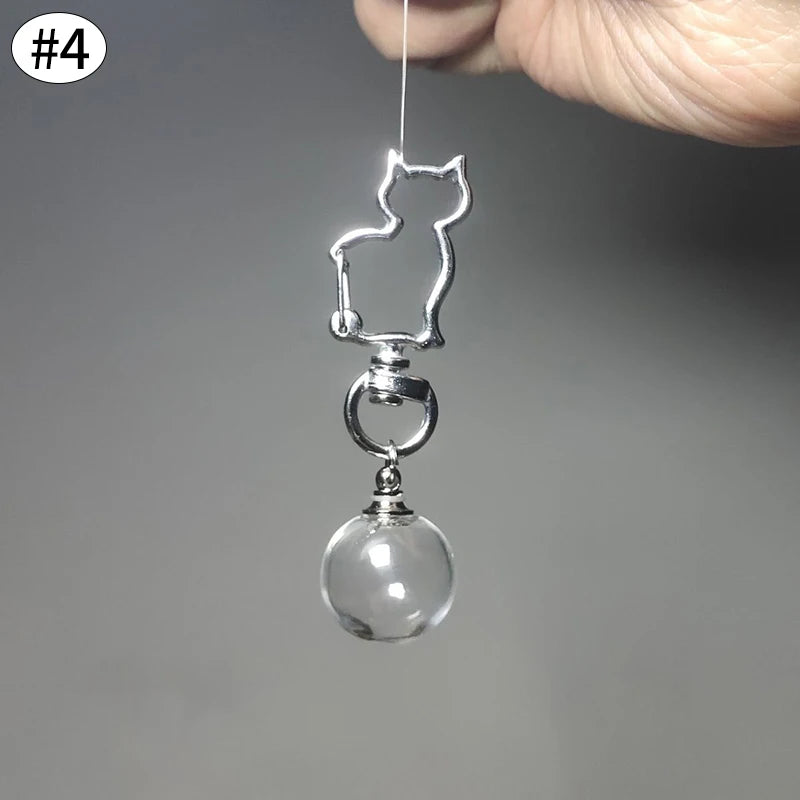 Cat Hair Memorial Storage Keychain Cat Fur Container Pets Cat Fur Collector Capsule Keyring Kitty Hair Hanging Pendants