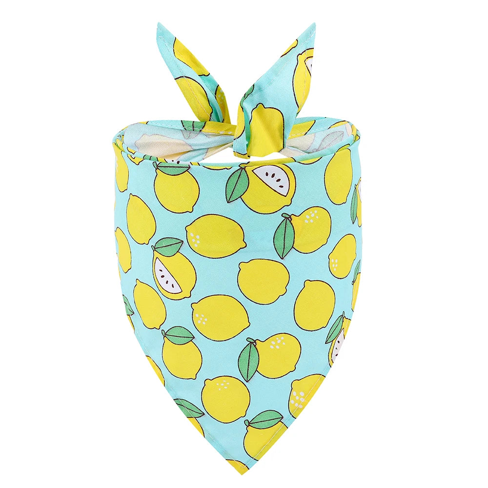 Sucado Dog Bandana Fruit Floral Spring Washable Soft Doggy Scarf Kerchief Summer Adjustable for Small Medium Large Dogs Pets