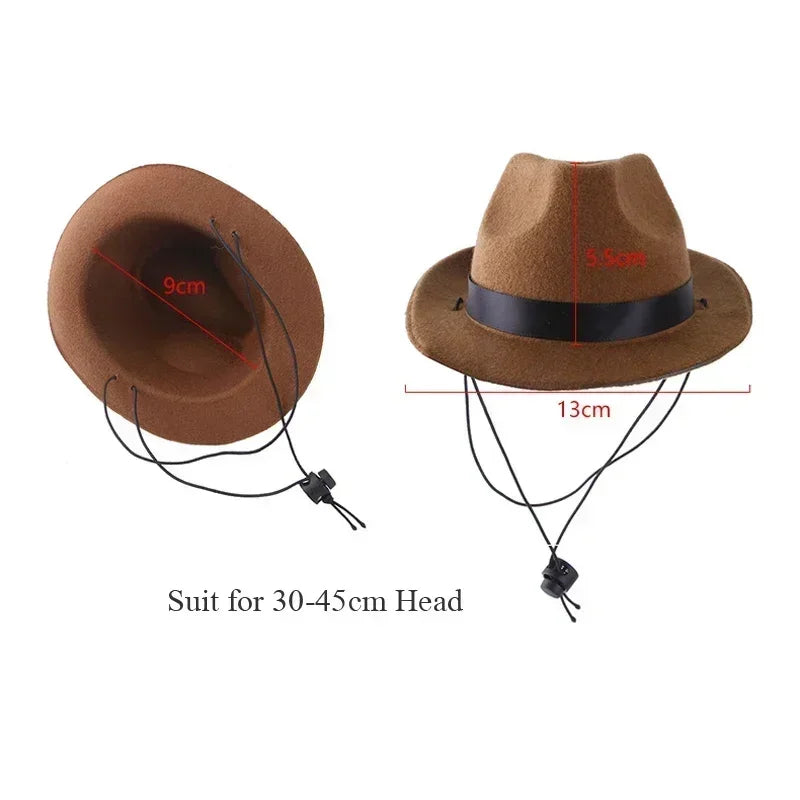 Pet Hat Dog Cat Western Cowboy Hat Halloween Pet Outdoor Caps  Funny Retro Photo Prop Dog Accessories Doll Decor Pet Products - Play Paws Toys