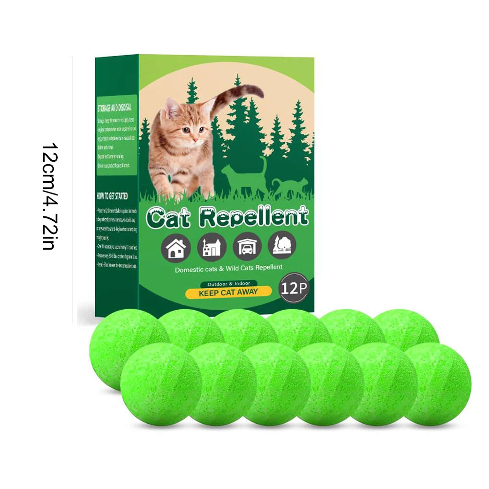 12X Cat Repellent Balls Aroma Balls with Peppermint Oil Dog Repellent Ball Keep Cats Out of Garden for Furniture Protection