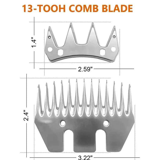 13 Tooth Shearing Replacement Blades for fit Oster,Lister,Heiniger Sheep Clippers,Detachable Animal Trimmer for Goats,Lambs