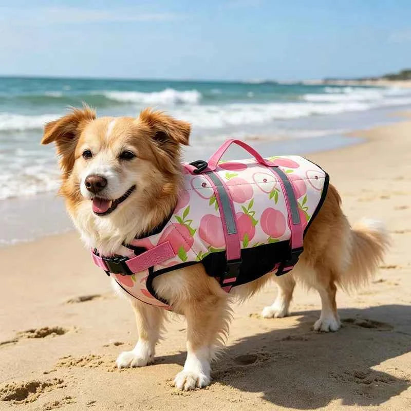 Summer Dog Life Jacket Reflective Adjustable Large Dogs Swimwear Safety Vest Surfing Sailboat Enhanced Buoyancy Pet Lifejackets