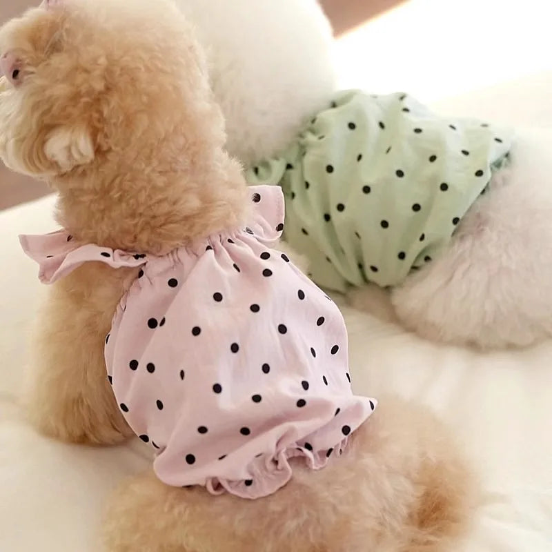 Luxury Pet Suspenders Dog Summer Dress Dot Puppy Skirt Chihuahua Bichon Dog Apparel Cat Clothing Small Dog Vest Girl Dog Clothes