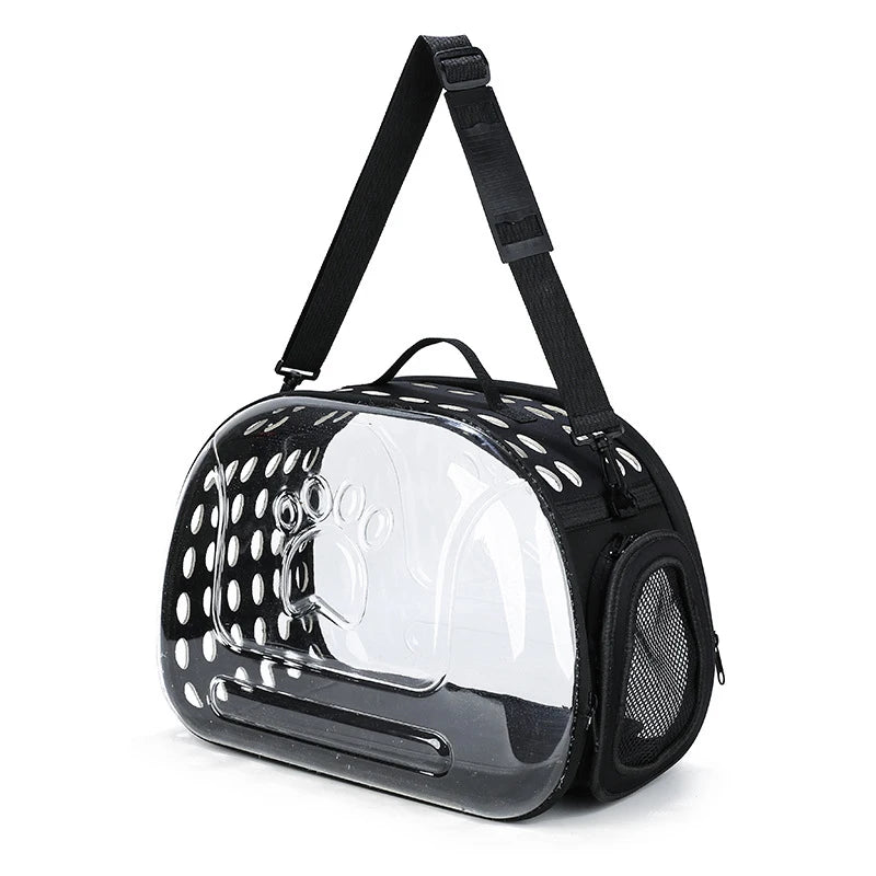Transparent Foldable Outdoor Pet Travel Carrier Bag Handbag Puppy & Kitten Capsule Transparent Portable Shoulder Strap Bag - Play Paws Toys