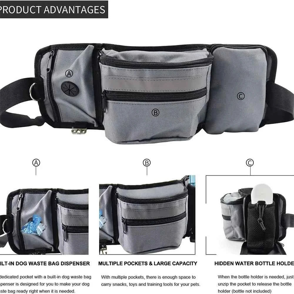 Pet DogTraining Waist Bag Snack Bag Multi-functional Dog Outdoor Walking Feeding Bag Portable Belt Accompanying Dogs Treat Pouch