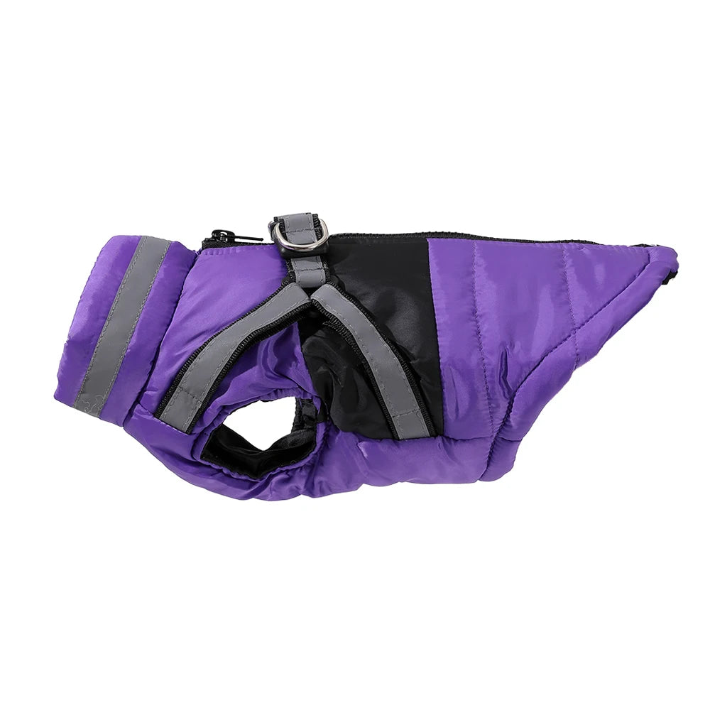 Dog Jacket Winter Waterproof Pet Clothes With Harness For Small Medium Dogs Cats Puppy Coat Reflective French Bulldog Apparel