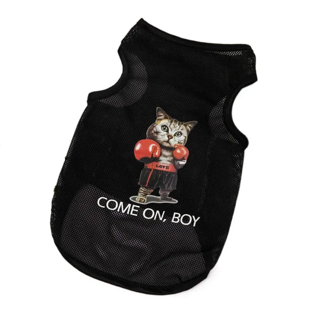 Cute Summer Polyester Fibre Cool Breathable Cat Costume Cat T-shirt Puppy Vest Dog Clothes