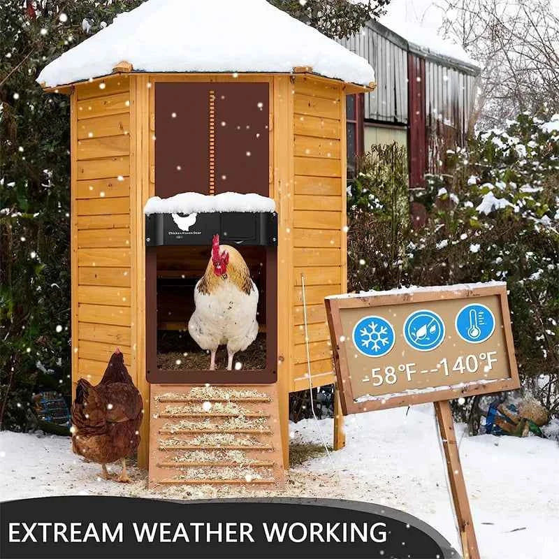 Automatic Chicken Coop Door Chicken House Door Light Sensor Farm Chicken Opener Pets Duck Cage Door Supplies Battery Powered