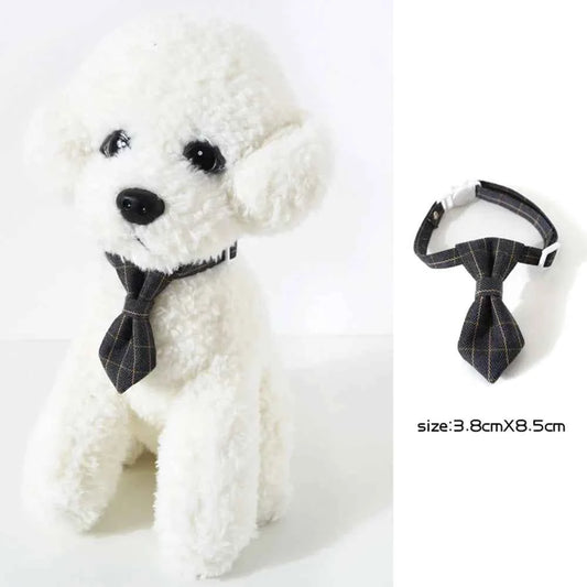 Pet Accessories for Dogs Cats Bowtie British Style Puppy Plaid Tie Breakaway Bowknot Collar for Small Dog Cat Gentleman Costume