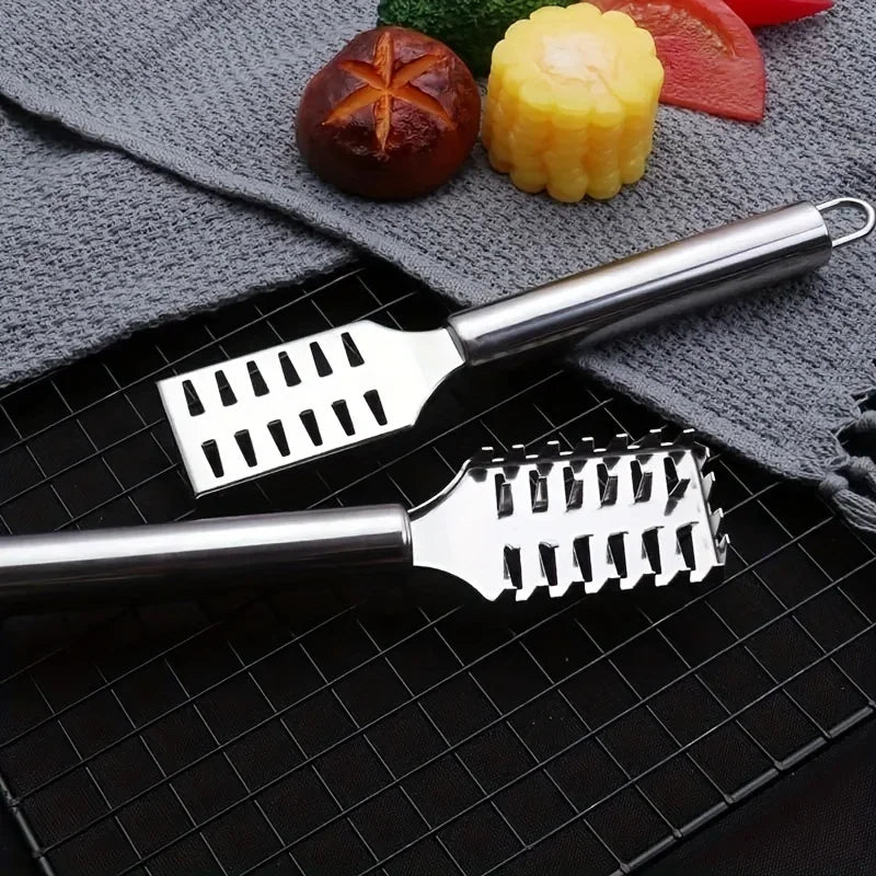 JOOYOO 1PC Stainless Steel Double-row Fish Scale Planer Multi-purpose Fish Scraper Descaler Knife Fish Brush Tool