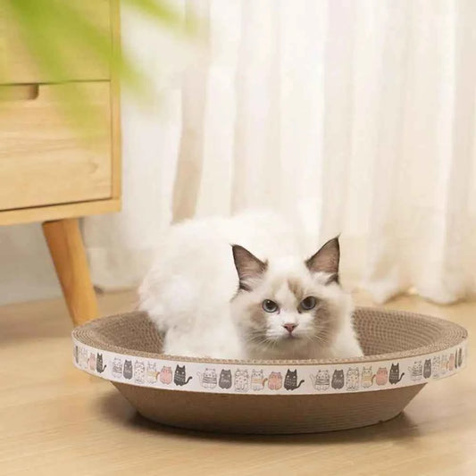 Winter Corrugated Cat Scratcher Cat Scrapers Round Oval Grinding Claw Toys for Cats Wear-Resistant Cat Bed Nest Cat Accessories