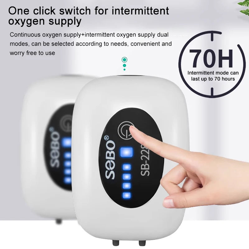 SOBO Aquarium Fish Tank Oxygen Air Pump Compressor Charging Silent USB with Battery Portable Fishing Oxygenator Outdoor Air Pump