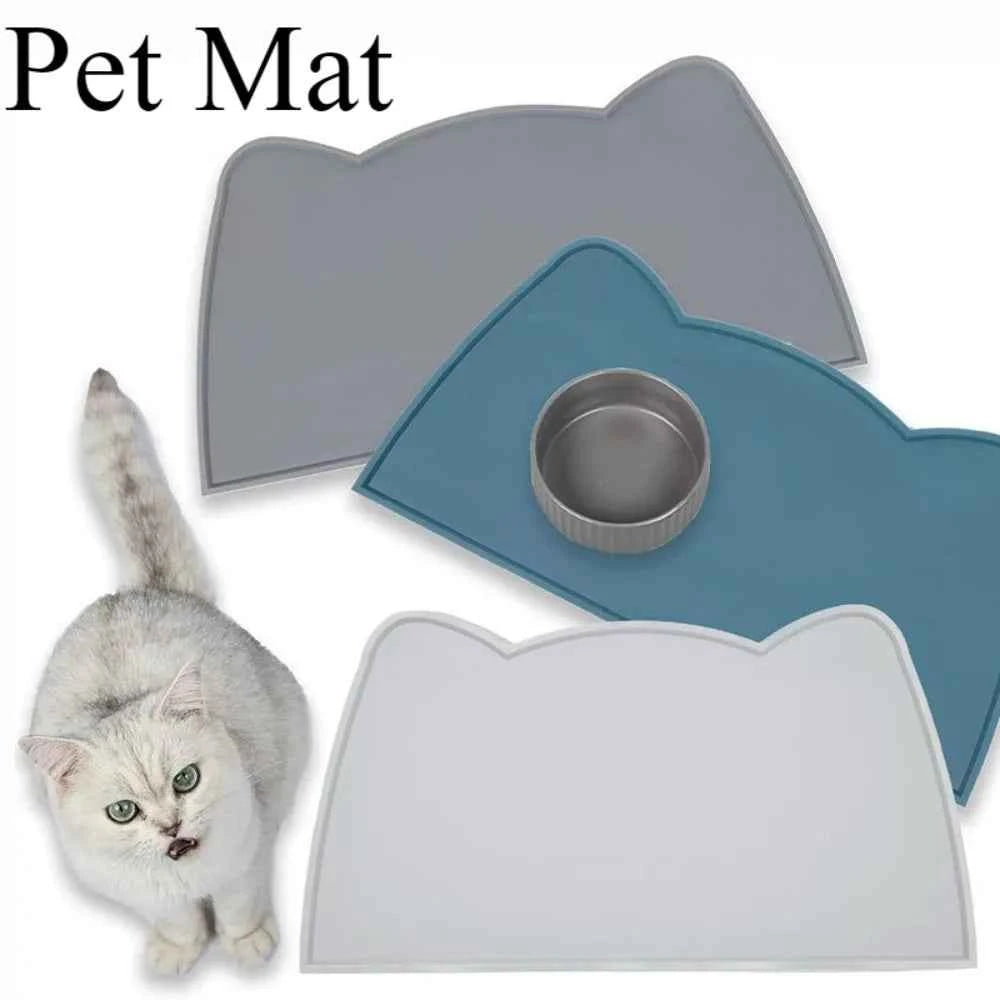 Food Grade Silicone Cat Mat, Anti-slip Waterproof Leak-proof Pad for Cats & Dogs, Easy to Clean Pet Bowl Mat