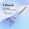 Fenice Left-handed Professional 7.0/7.5/8 inch JP440C Cutting Curved Fluffy Thinning Chunker Scissors Set Kit Pet Dog  Grooming