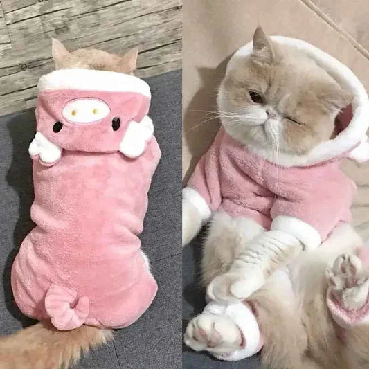 Cartoon Animal Dog Cat Costume Small Dogs Cat Winter Warm Pet Jumpsuit Pajama for Yorkies Poodle Overalls Puppy Mascotas Clothes