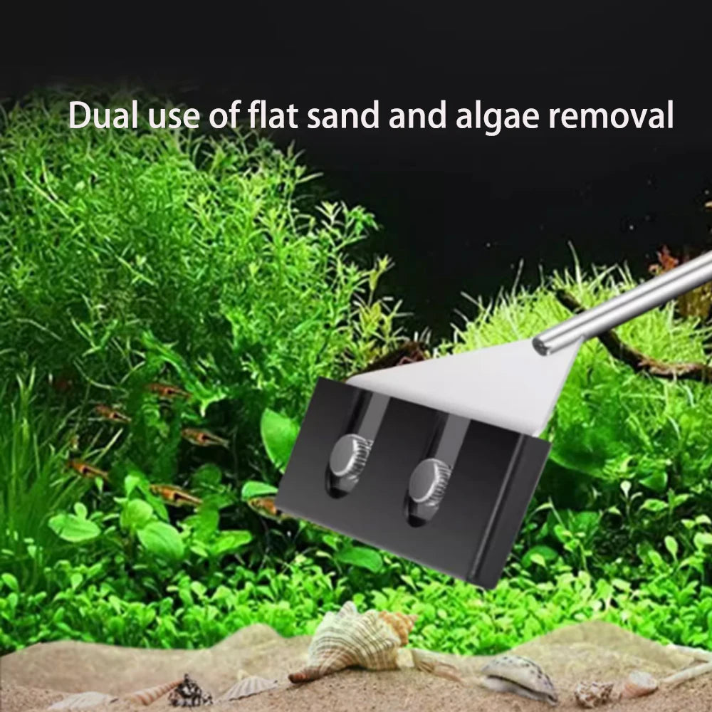 ZRDR Stainless Steel Aquarium Fish Tank Algae Scraper Blade Aquatic Water Live Plant Grass Cleaning Multi-Tool Cleaner Kit Set