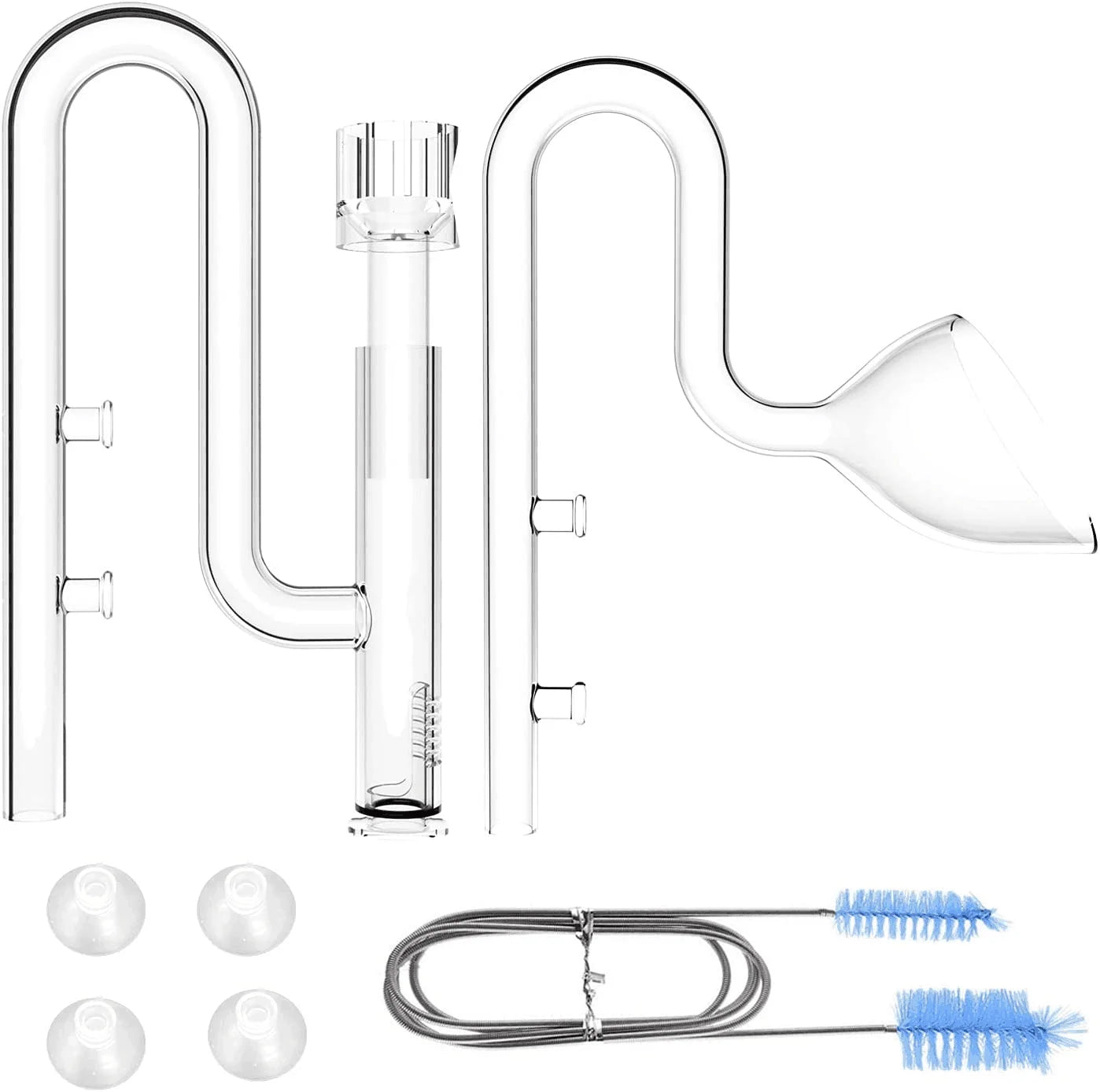 Aquatic Mini Glass Lily Pipe Protein Skimmer Inflow and Outflow for Mini Nano Tank Filter System for Fish Tank Accessories