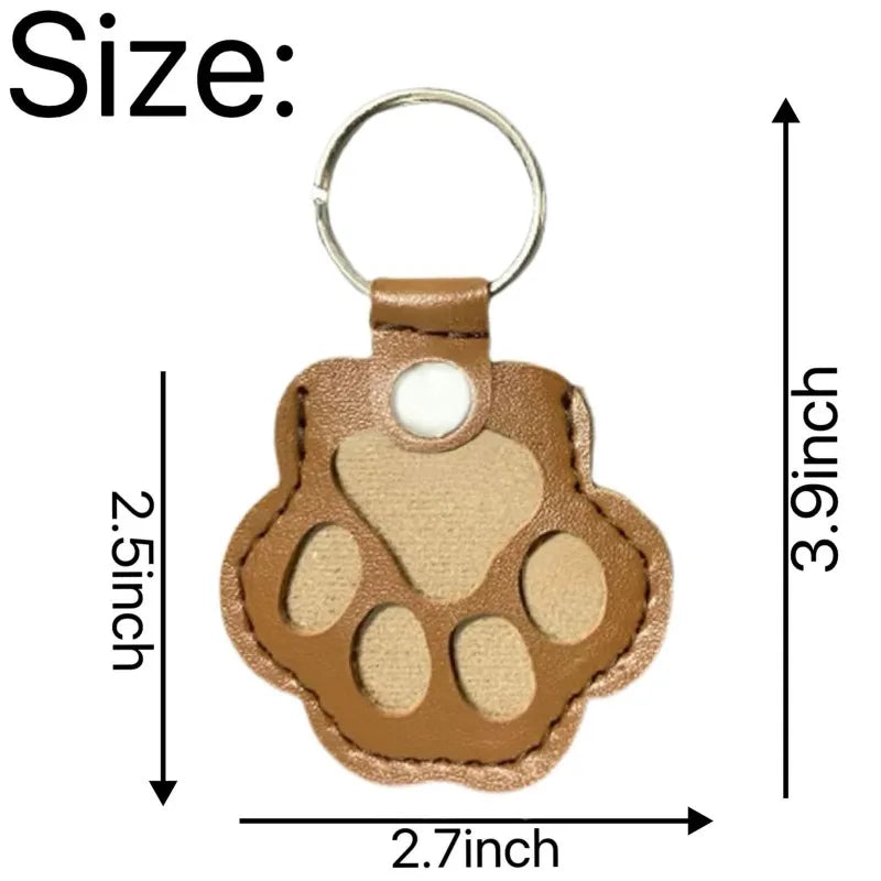 Pet Hair Memorial Keychain PU Leather Keepsake Locket for Cat Dog Fur Pet Hair Storage Pendant Handbag Hanging Accessories