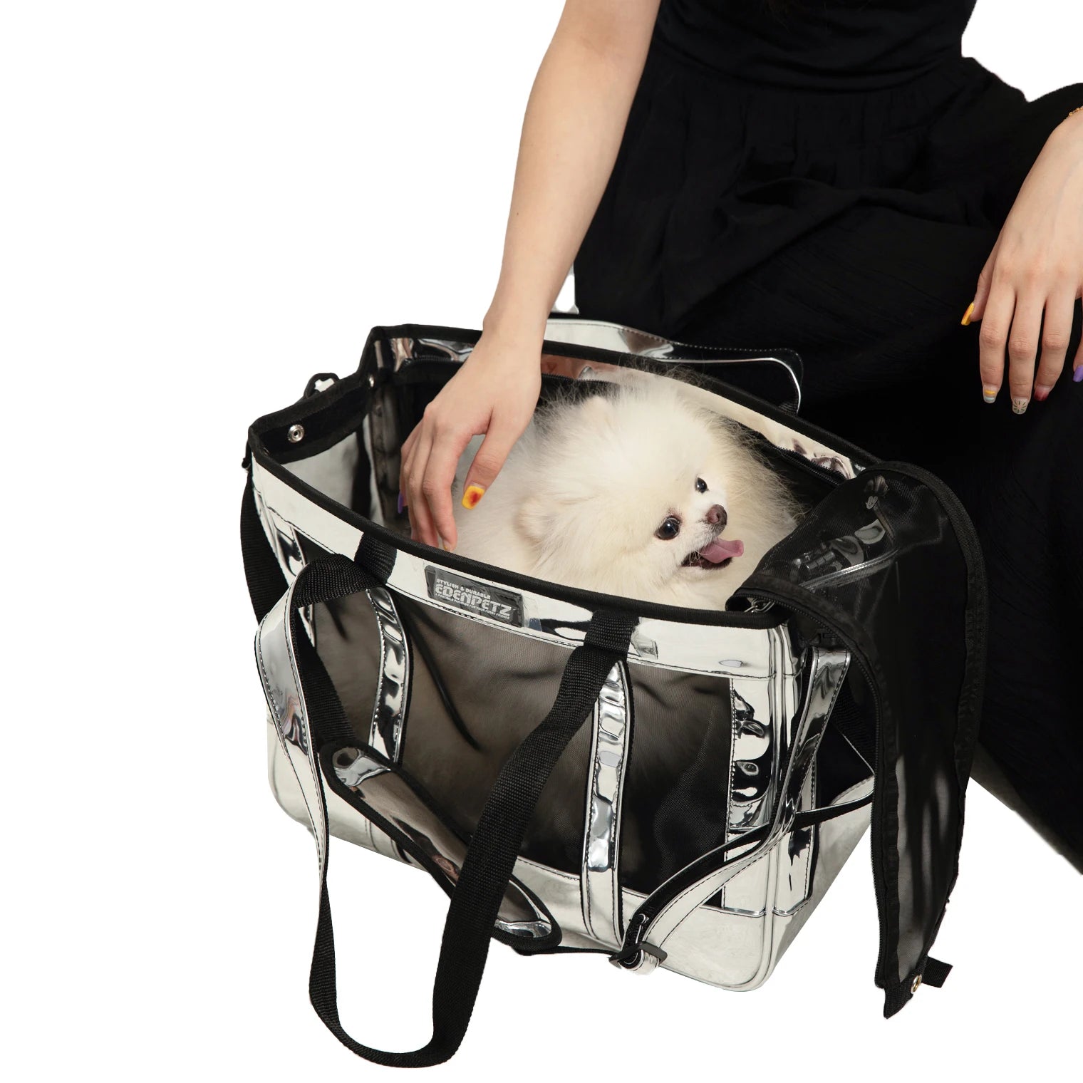 EDENPETZ Breathable Pet Dog Cat Carrier Mesh Leather Fashion Large Travel Puppy Kitty Carry Bag Shoulder Handbag - Play Paws Toys