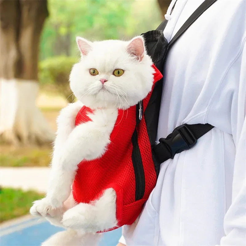 Portable Breathable Cat Bag Pet Travel Tote Bag Backpack For Carrying Pets On Both Shoulders Outdoor Travel Set For Cats And Dog - Play Paws Toys