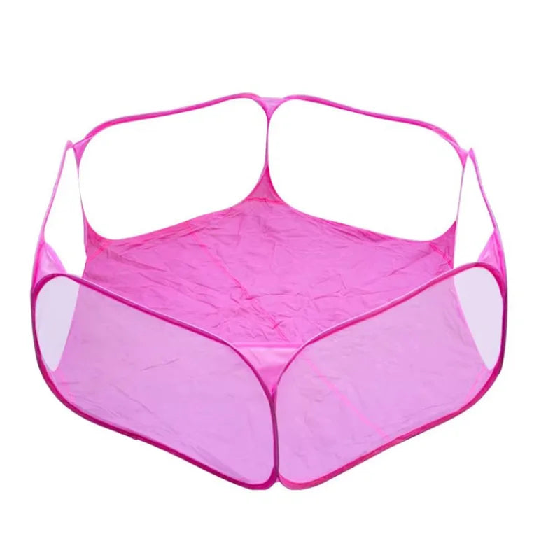 Portable Small Pet Cage Transparent Hedgehog Cage Tent Pet Playpen Open Folding Yard Fence For Dog Hamster Rabbit Guinea Pig