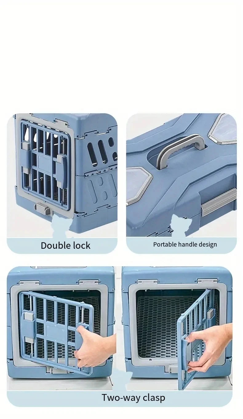Portable Pp Material Outdoor Pet Cage, Foldable Durable PetTravel Carriers Dog Cage Large Cat Carrier Hard - Play Paws Toys