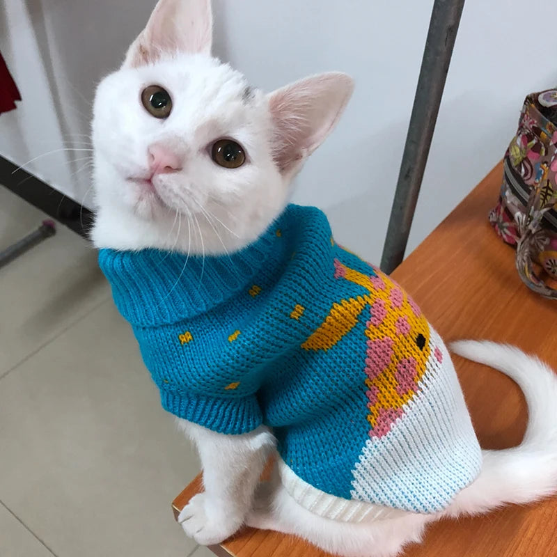 Cute Sphynx Cat Sweater Pullover Winter Warm Pet Clothes for Cats Kedi Kitten Costume Puppy Clothing Mascotas ropa para gatos - Play Paws Toys