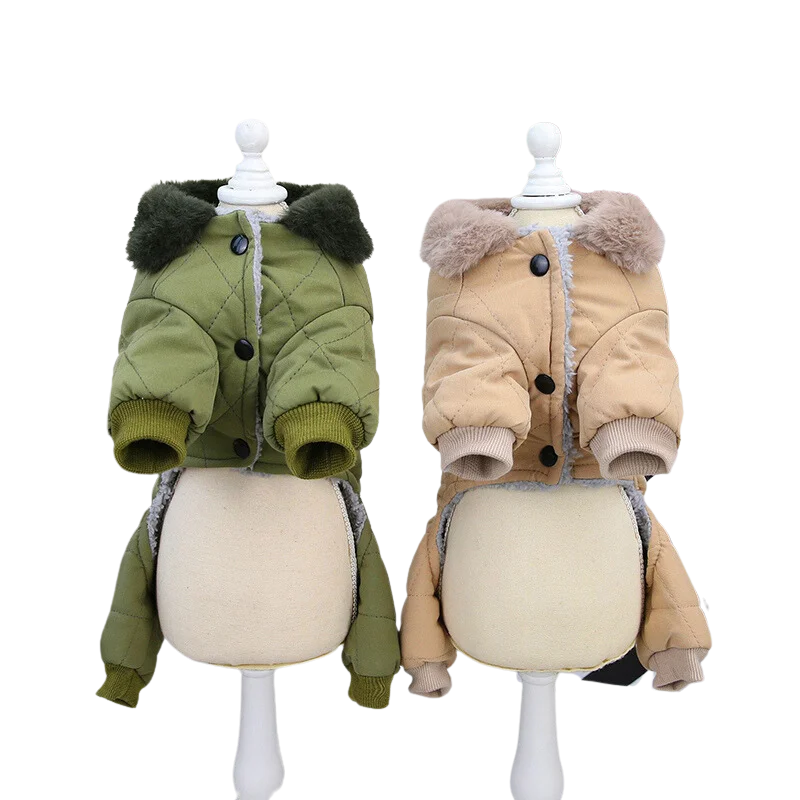 Warm Fleece Dog Jumpsuit For Small Medium Dogs Jacket with D-ring Autumn Winter Puppy Coat Chihuahua Costume Bulldog Pet Outfits
